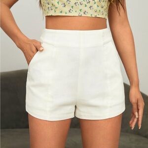 SHEIN Women's White High-Waisted Shorts
